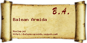 Balean Armida névjegykártya